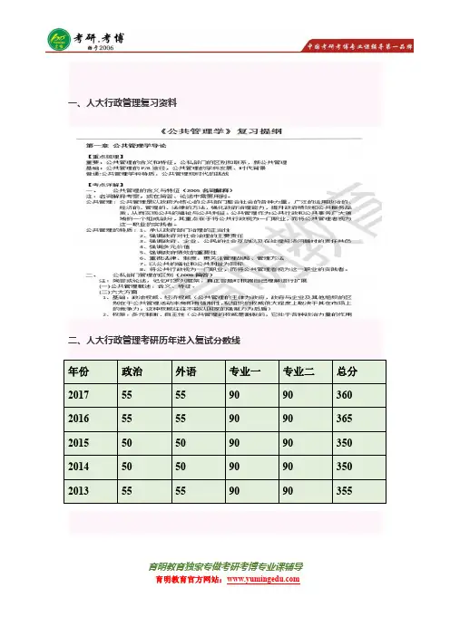 中国人民大学行管专业复试注意的五大事项以及考研政治十大类型选择题pdf