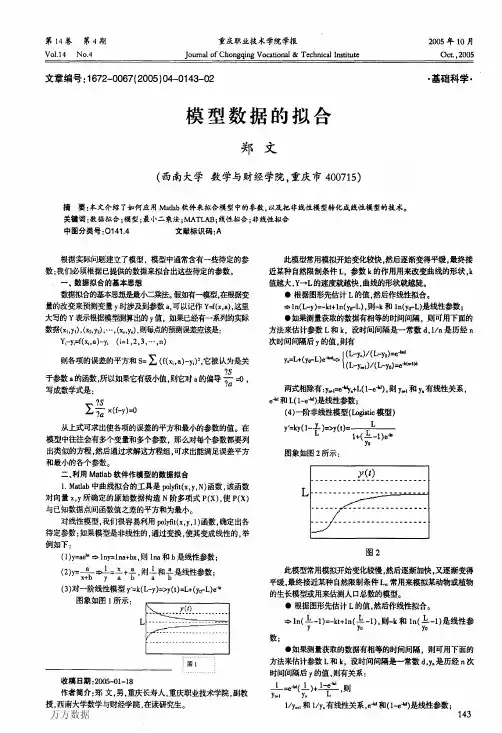 模型数据的拟合