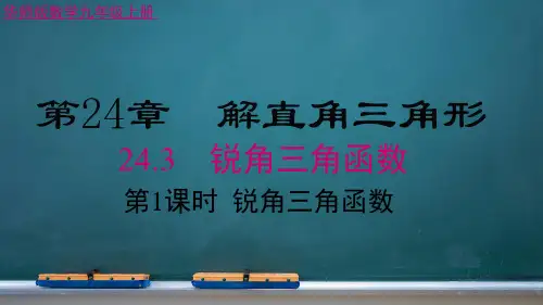 华师版数学九年级上册 24.3 锐角三角函数