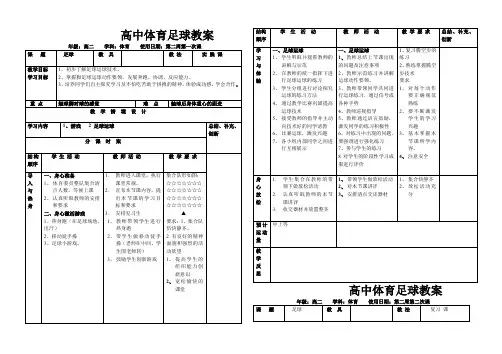 高中体育教案足球 3