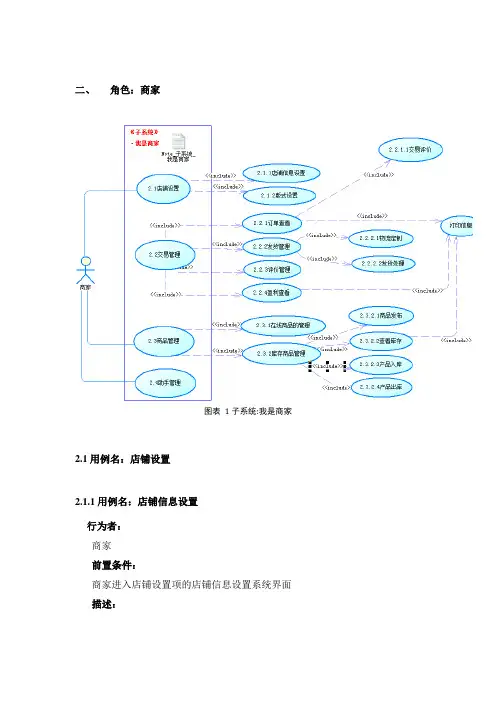 UML用例图-商家
