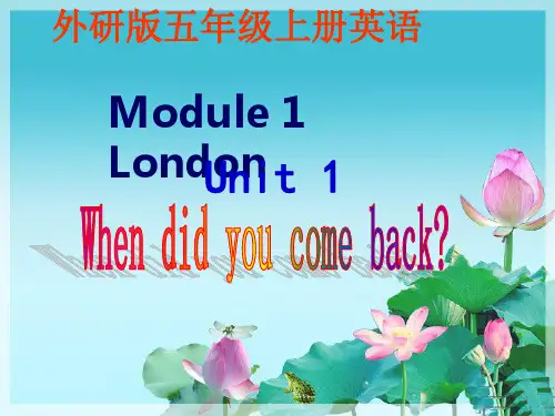 外研版小学五年级上册英语