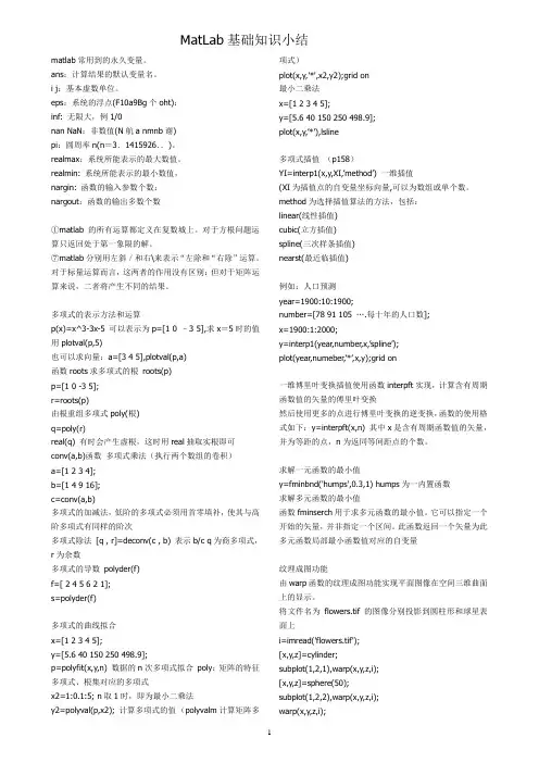 MatLab基础知识小结