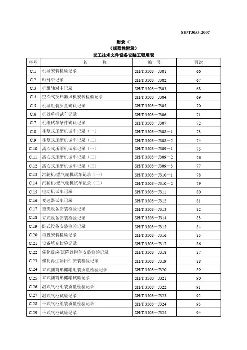 SH3503-(附录C设备)通用表