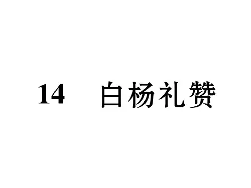 八级人教版语文上册课件：14. 白杨礼赞(共27张PPT)