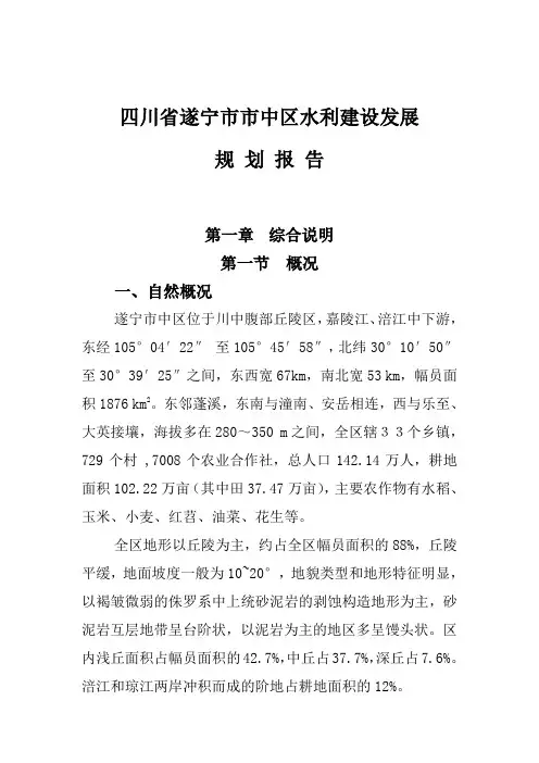 水利建设发展规划报告
