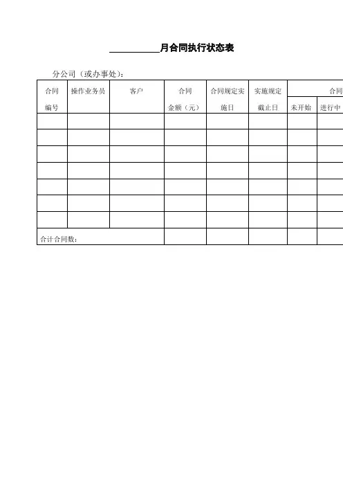 月合同执行状态表