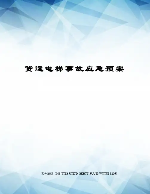 货运电梯事故应急预案