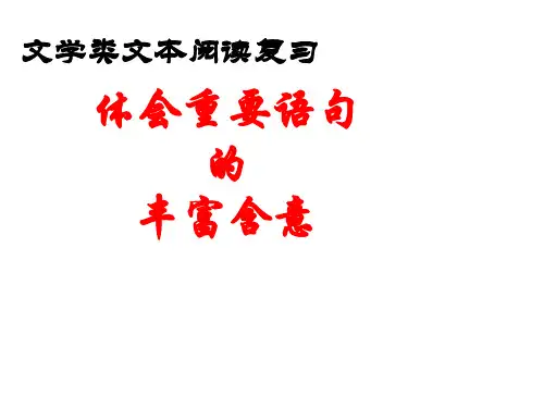 高考散文理解句子含意