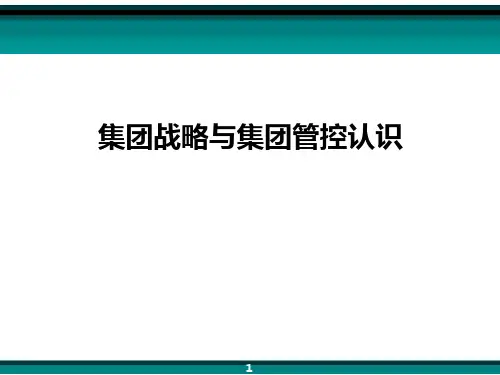 集团战略与集团管控问题集团战略与集团管控认识