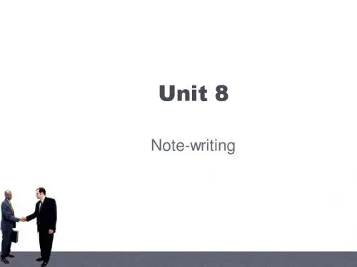 Unit 8 note-writing