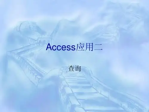 Access应用二
