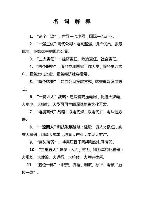 国网战略名词解释