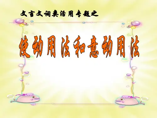 文言文词类活用专题之使动用法和意动用法(2012用修改)
