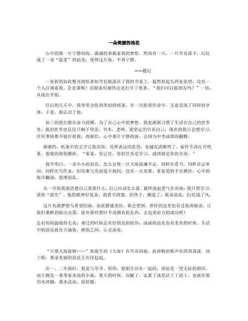 一朵美丽的浪花