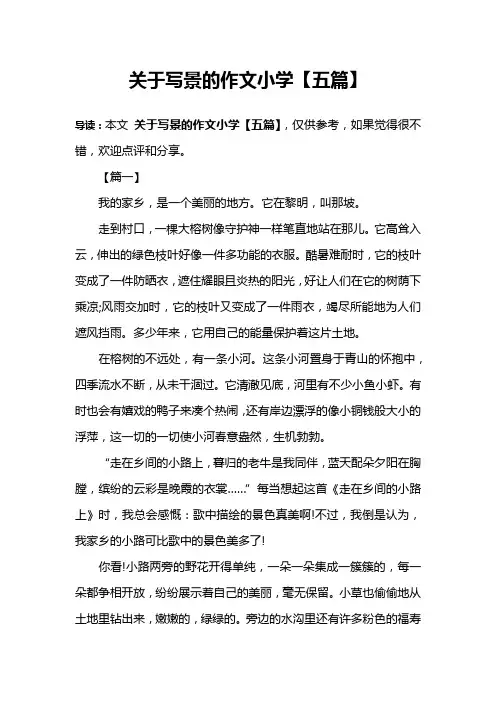 关于写景的作文小学【五篇】