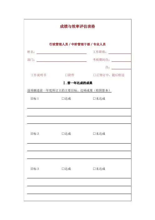 绩效考核表格.doc