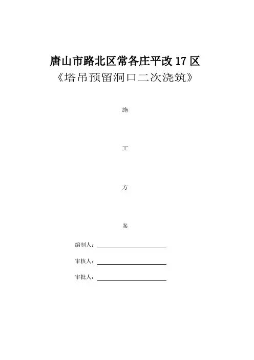 塔吊预留洞口施工方案 