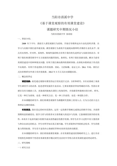 课题中期报告 2