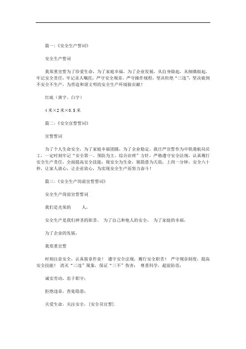 安全员宣誓范文