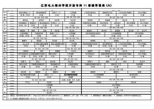 11春辅导课表专六