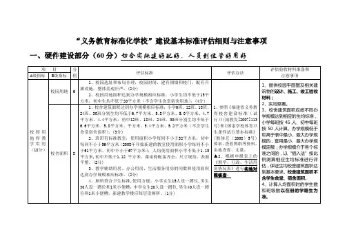“义务教育标准化学校”建设基本标准评估细则与注意事项