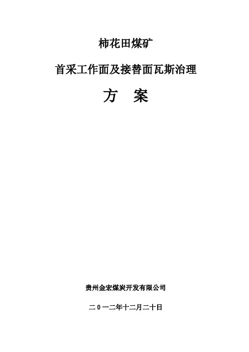 首采区及首采工作面瓦斯治理方案