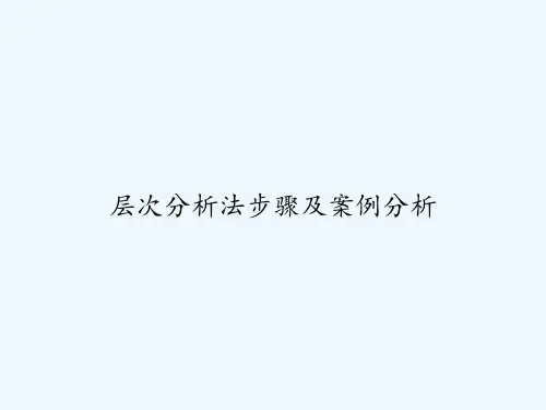 层次分析法步骤及案例分析 PPT