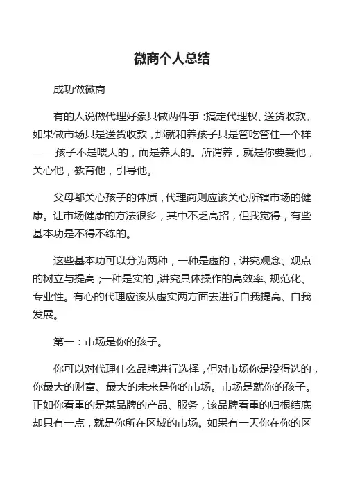 微商个人总结