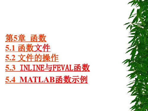 (MATLAB与工程应用)第5章(函数-1)