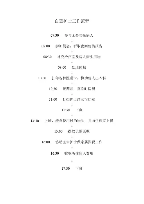 白班护士工作流程