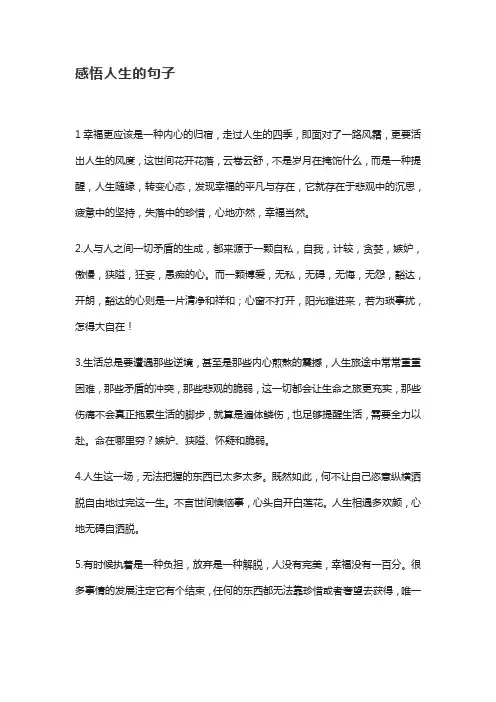 感悟人生的句子