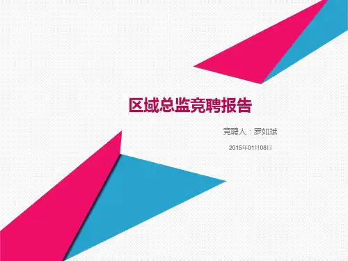 区域总监竞聘报告