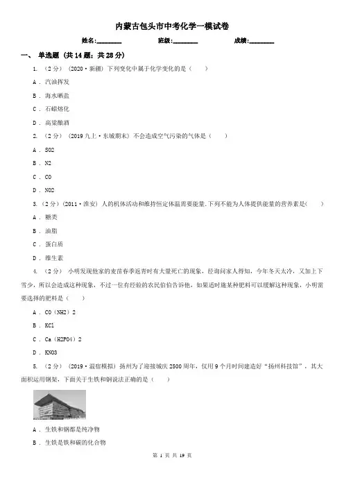 内蒙古包头市中考化学一模试卷