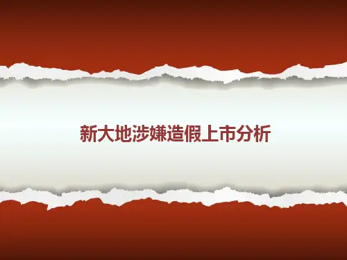 新大地涉嫌造假上市分析