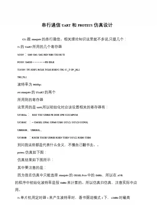 串行通信UART和PROTEUS仿真设计