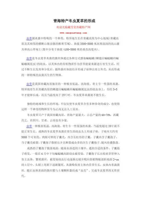 冬虫夏草的形成