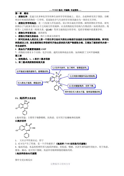 药物化学知识点整理
