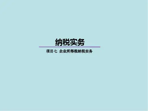 纳税实务项目七