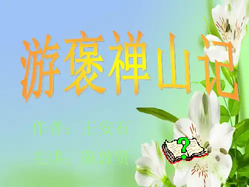 北京版高中语文选修游褒禅山记9张ppt课件