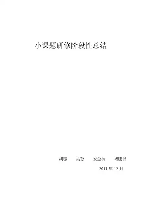 小课题研修阶段性总结