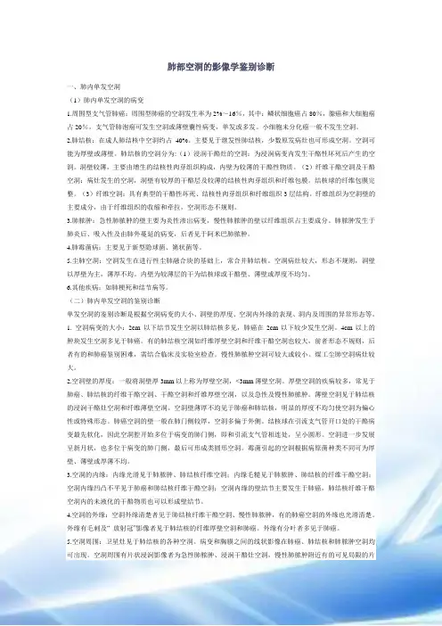 肺部空洞的影像学鉴别诊断总结