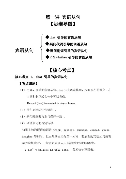 中考考点 1  宾语从句