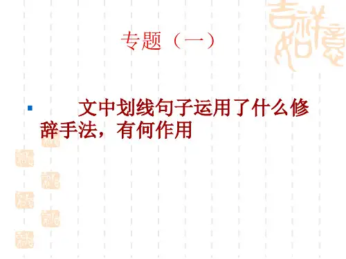 专题(一)文中划线句子运用了什么修辞手法,有何作用