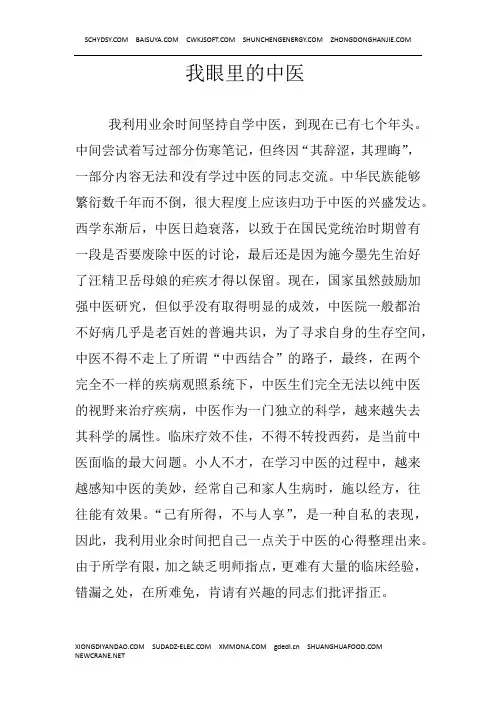我眼里的中医