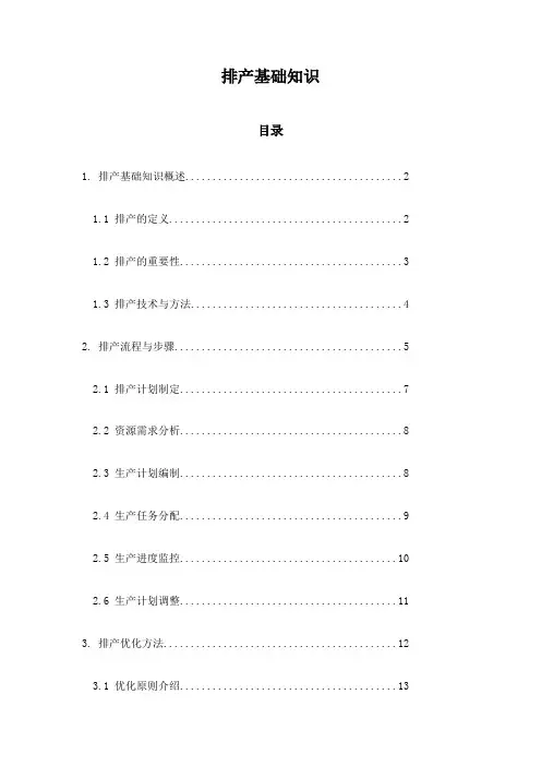 排产基础知识