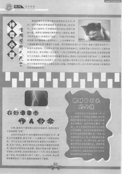 神奇小猫准确预测人死亡