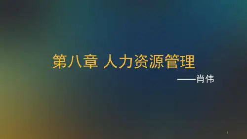 《网络经济与企业管理》第八章:人力资源管理课件