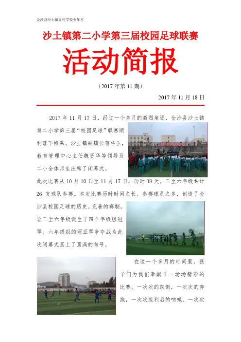 沙土镇乡村学校少年宫足球联赛简报