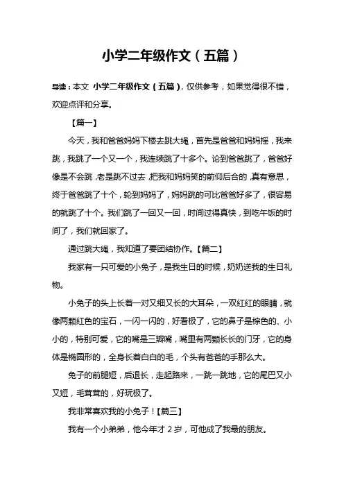 小学二年级作文(五篇)